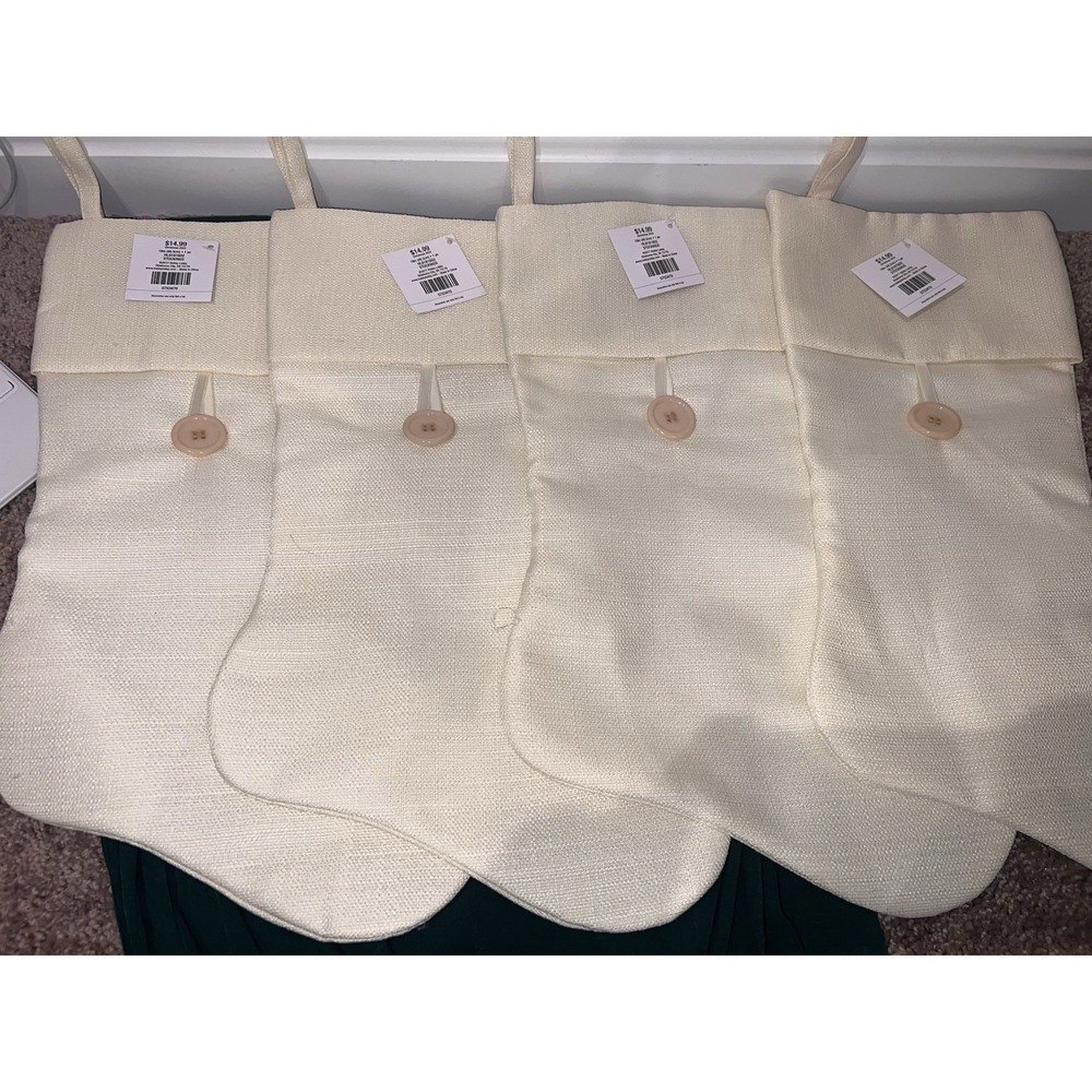 Christmas stockings set of 4 Ivory Woven